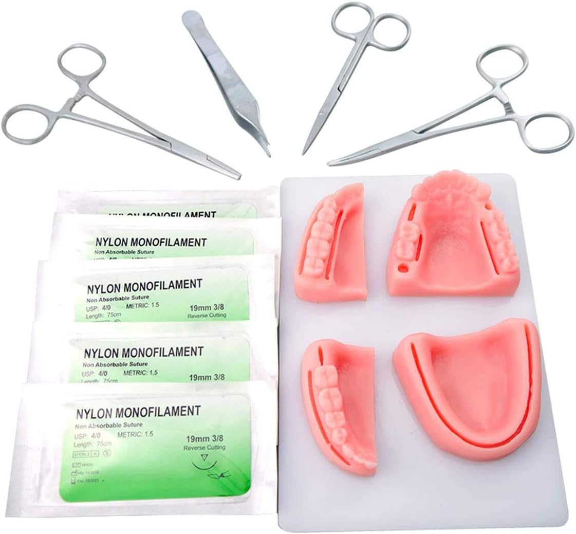 UAIMOD Dentistry Suture Kit Complete Suturing Kit Including 4 Suture Pads Perfect Dentist Gifts 4 Quality Dental Suture Tools