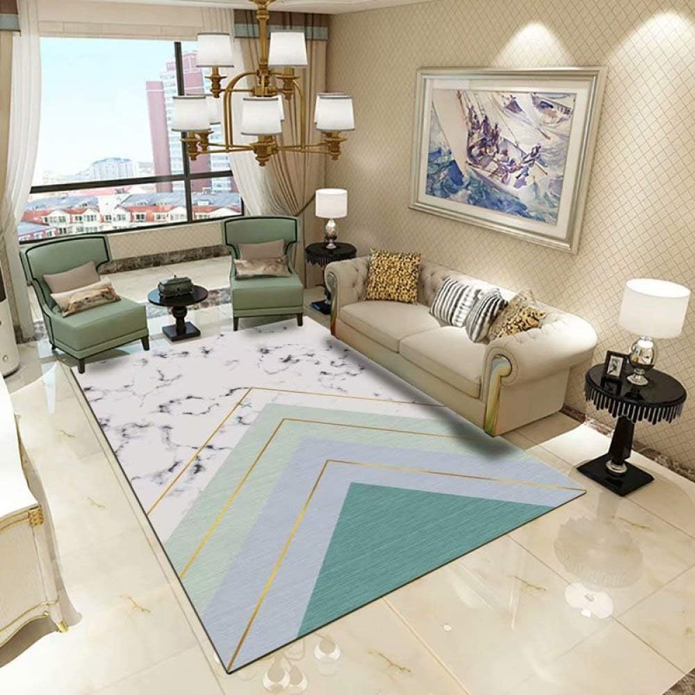 KFEKDT 3D Geometric Carpet Velvet Anti-Slip Living Room Carpet Bedroom Bedside Grey Rugs and Carpets for Home A7 60x270cm