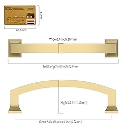 Coinkoly 10 Pack 4'' (102mm) Gold Kitchen Cabinet