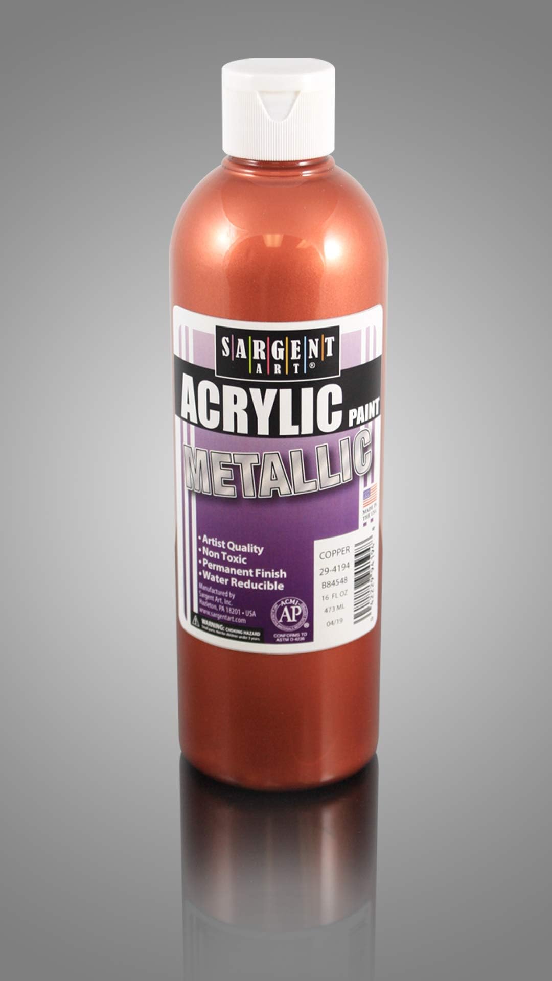Sargent Art 16oz Metallic Acrylic Paint, Copper