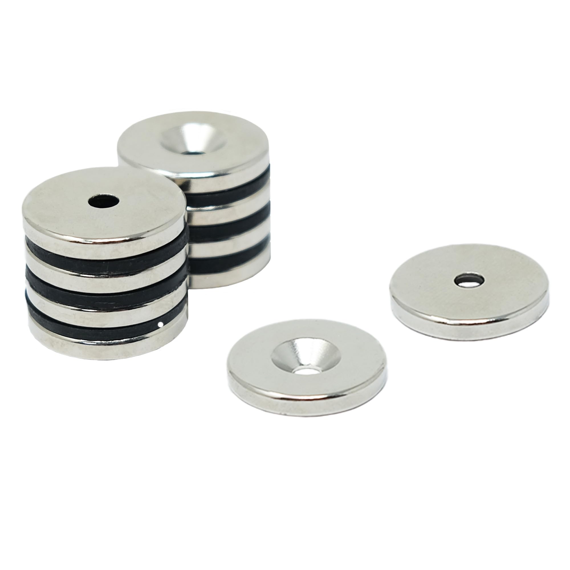 N42 Neodymium Countersunk Magnet for Arts, Crafts, Model Making, DIY, Hobbies, Office, and Home - 20mm dia x 3mm thick x 3.6mm Countersunk Hole - 4.5kg Pull - North - Pack of 2