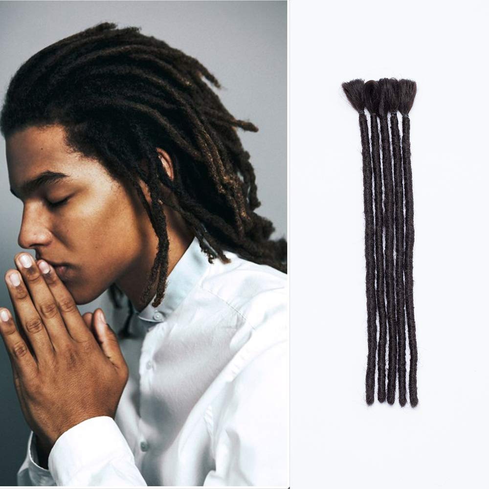 5PCS Braiding Hair Extensions Dreadlocks Synthetic - 12" Inch/30CM Natural Black - Crochet Twist Hair Braids Dread Lock Hairpiece Soft For Women Men
