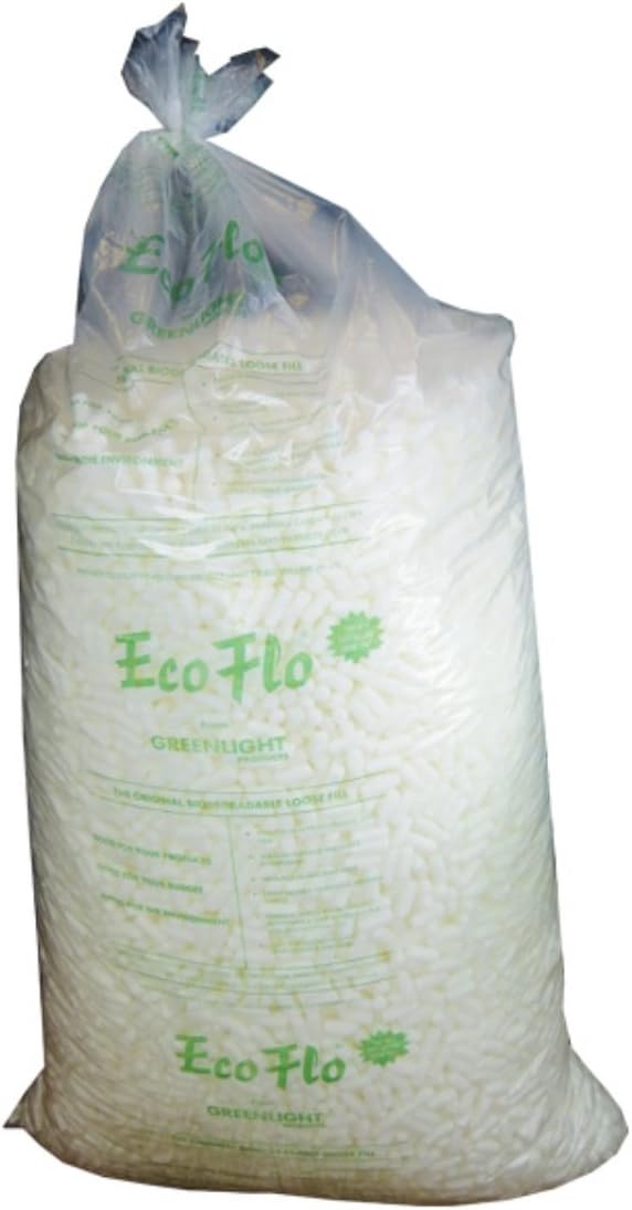 ECO-FLO Biodegradable Packing Peanuts 3 Large Bags 45 Cubic Feet Loose Fill