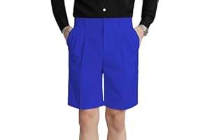 MOGU Men's Flat Front Pleat Dress Shorts for Golf, Casual and Formal Wear 9" Inseam