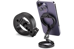 ZELNOOX Double Magnetic Ring Phone Holder – Attach to Any Iron Surface | 1/4" Screw Hole | Compatible with iPhone 16/15/14/13/12 Pro Max Series & Magnetic Cases (MS-02R)