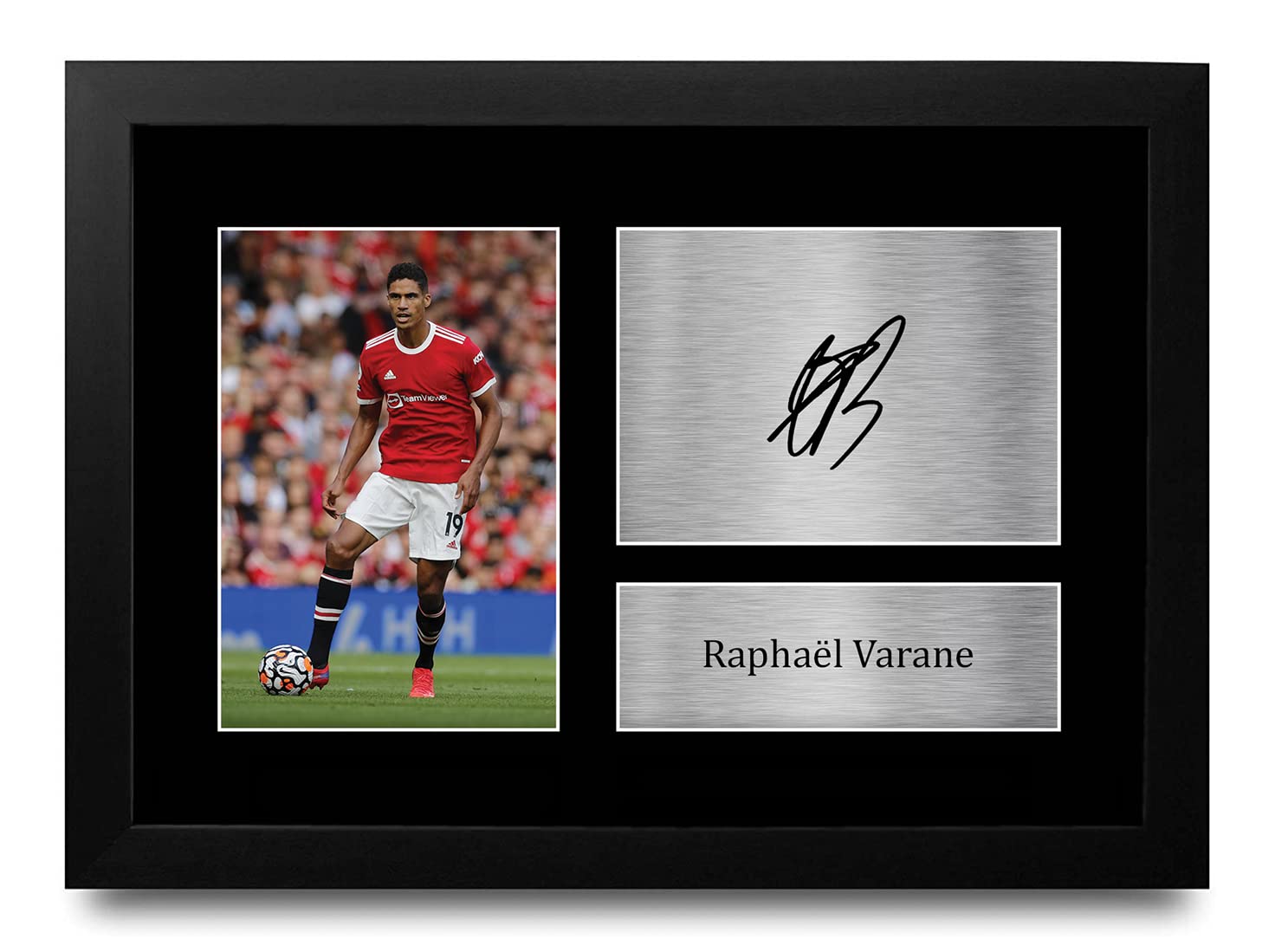 HWC Trading FR A4 Raphael Varane Gifts Printed Signed Autograph Picture for Football Fans and Supporters - A4 Framed