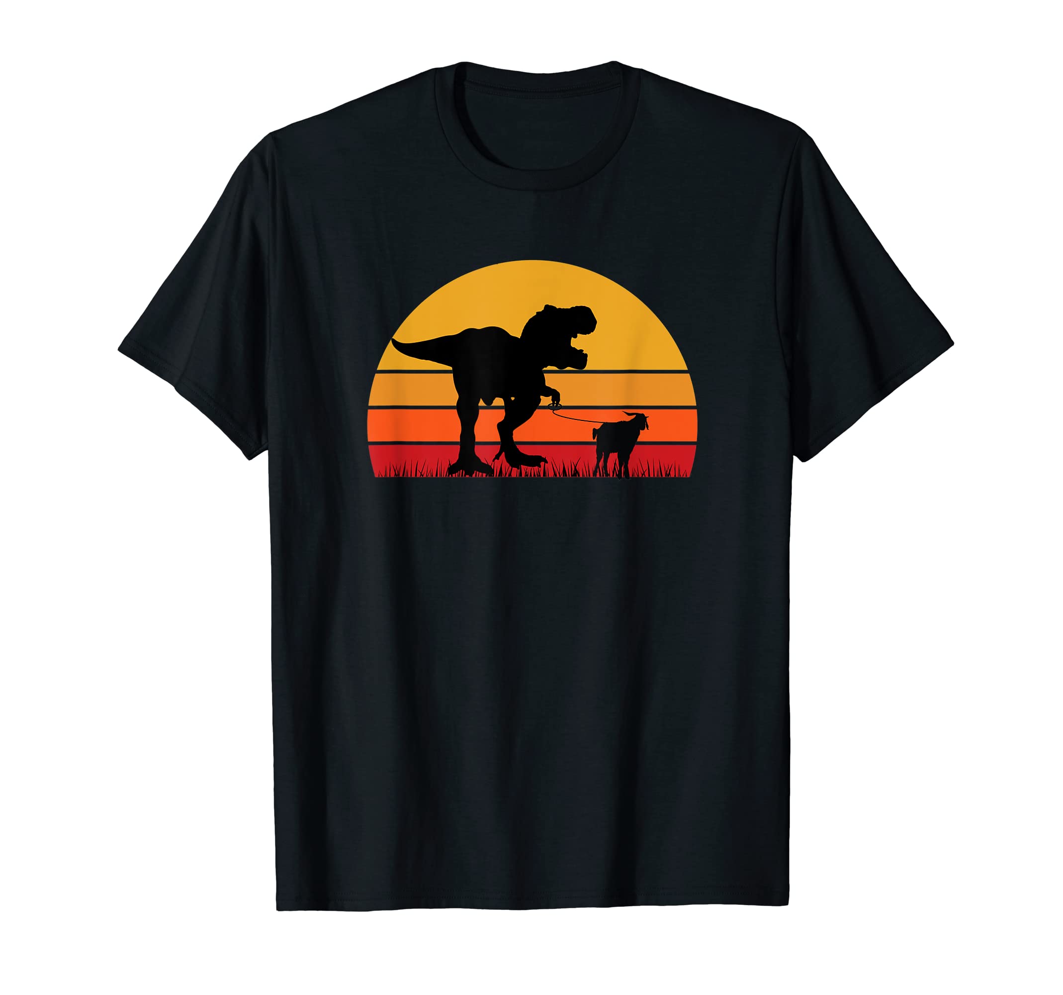 Dinosaur Walking a Goat - T Rex Trex Tyrannosaurus Dino T-Shirt