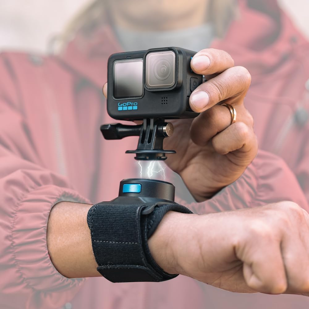 SUREWO Magnetic Quick Release Wrist Strap Mount Compatible with Go Pro Hero 13/12/11/10/9/8/7//6/5 Black,DJI Osmo Action 5 Pro/4/3/2,Insta 360 ONE R,AKASO/Campark and More