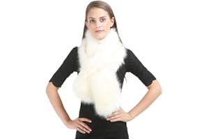 SAFERIN Women's Winter Faux Fake Fur Straight Wedding Halloween Party Custume Accessory Scarf Wrap Collar Shawl Shrug