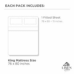Linen Home 100% Cotton Percale Weave Fitted