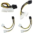 ThtRht 4 Pack 8-Pin PciE to Molex Dual 4-Pin Graphic Video Card Power Cord Y Splitter 2X Power Supply Cable PCI-E Express ATX PSU Adapter Converter Connector Wire for Computer PC Desktop DIY