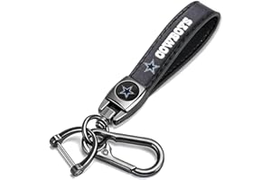 ADEADE Genuine Leather Keychain, Key Chain Accessories with Hook and Loop Keyring for Football Fans Gifts for Men and Women