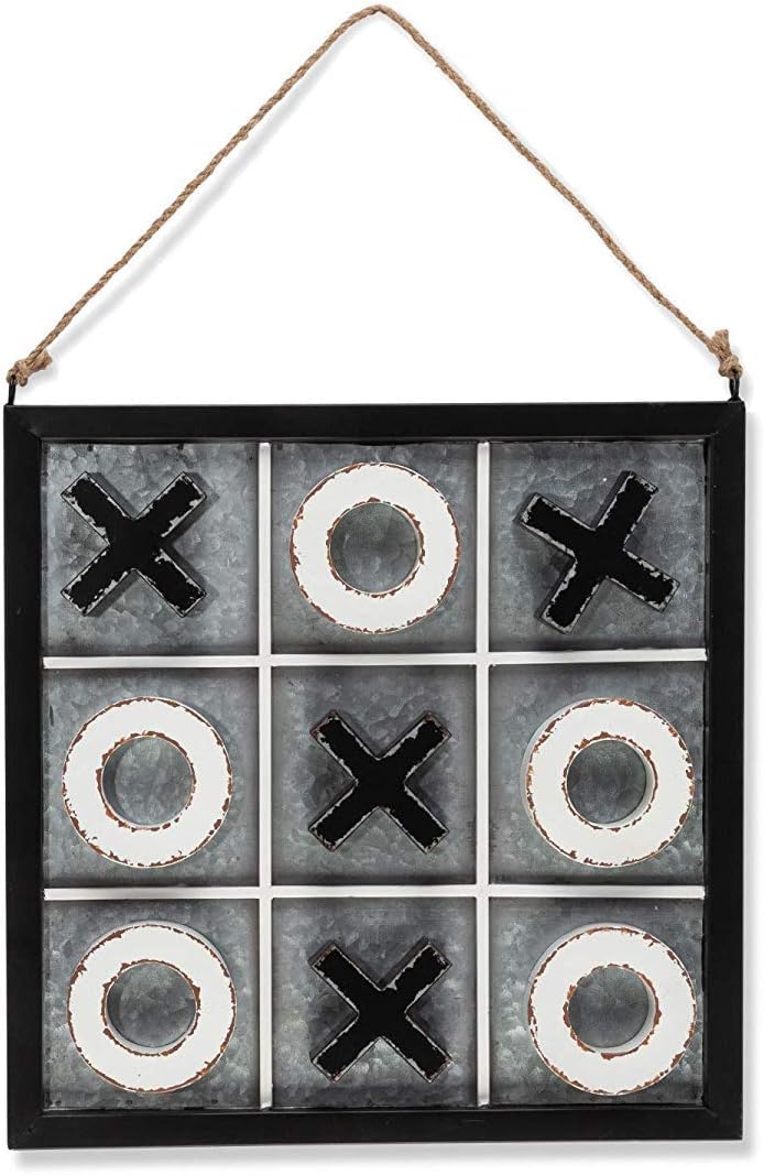 The Bridge Collection Rustic Metal Tic-Tac-Toe Board Wall Decor