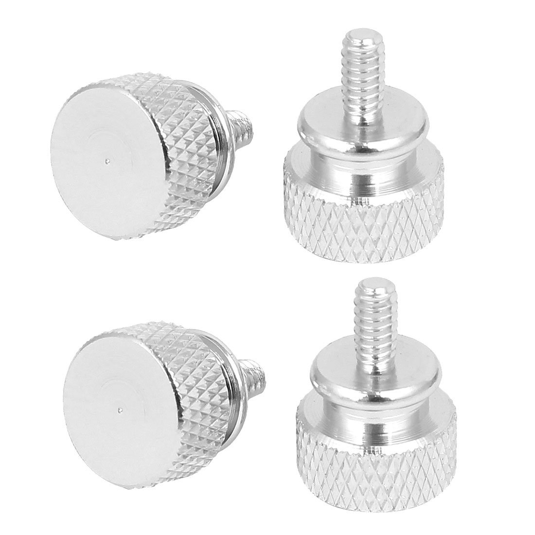 Sourcingmap Computer PC Case 6#-32 Fully Threaded Knurled Thumb Screws Silver Tone 4pcs