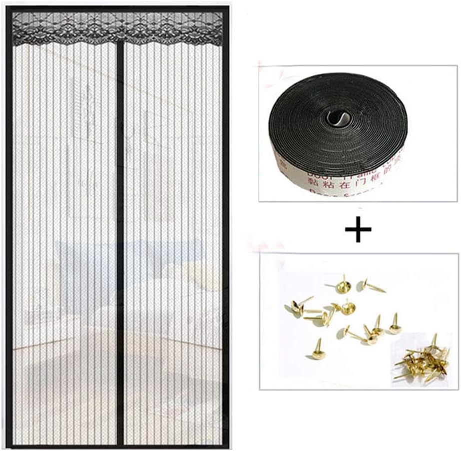 Jiaju Self-Priming Magnetic Velcro Separation Curtains Installation without Drilling Mosquito Net Magnetic Closure for Balcony Sliding Doors Living Children's Room,90 * 210cm