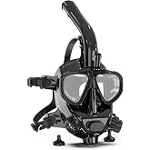 Full Face Dive Mask Support Diving &amp; Snorkeling, Full Face Snorkel Mask Adjustable Scuba Mask with Camera Mount Provide 180&deg; View Panoramic Compatiable with SMACO 1L/1.9L Mini Scuba Tanks