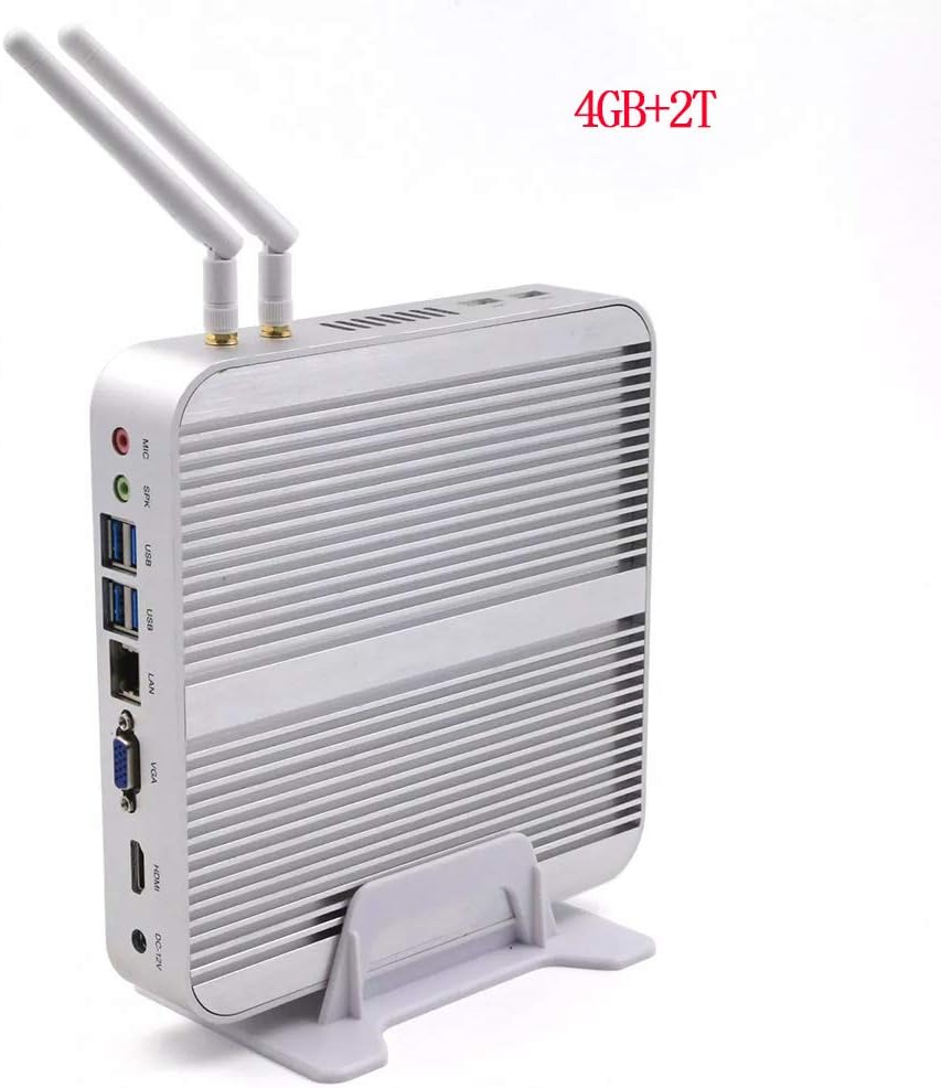 SEXTT Mini PC,Desktop Computer Fanless Windows 10 /Linux with Core I3-4005U 2.0GHZ Dual-Core Four-Thread CPU 300Mbps 4G RAM 500G HDD,4GB+2t