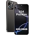 fuxinya A14 Pro Max Unlocked Android Phone 6GB+256GB Cell Phone 6.8-inch HD Screen Unlocked Phone 6800 mAh Large Battery 24MP+50MP Camera Smartphone 5G Dual SIM (Black)