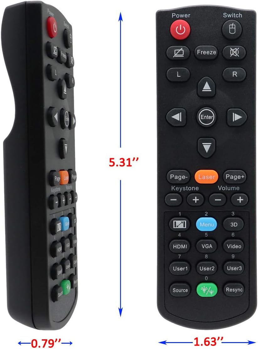 AuKing Projector Remote Control for Optoma EH319UST EH320UST EH330UST EH341 EH415e W415e EH415ST EH416 EH490 EH504 EH512 W319UST W320UST W330UST W412 W416 W512 WU416 X416 W316ST X316ST W351 X351 - Image 3