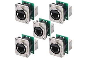 Lizusidtsy Ethercon Rj45 Chassis Socket,D-N8FDP RJ45 Feed/Pass Panel Mount Jack,D Series Cat5 RJ45 Vertical Panel-Mount Conne