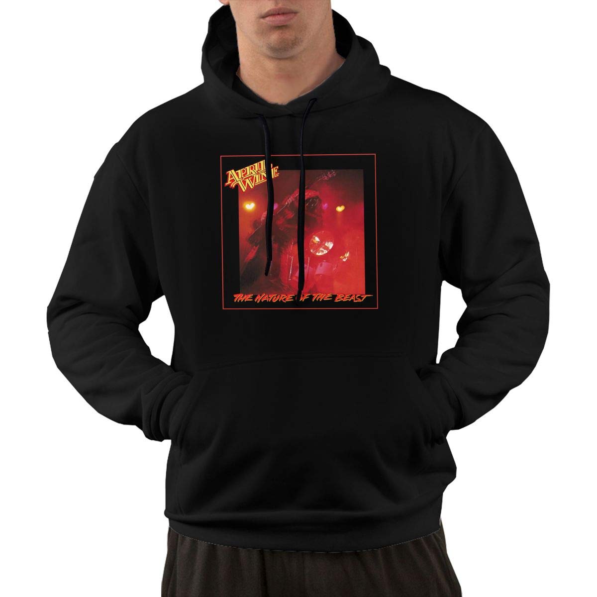 Erman S Pullover Retro Black Print April Wine Music Band Cover Hooded Shirts With Pocket 3
