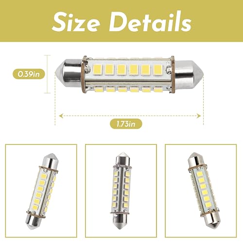 Bright LED RV Refrigerator Replacement Bulb - 12V 44mm Festoon Cool White, Compatible With Dometic RM2662 RM3762 RM1350 Series Fridges