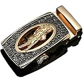 RTGGSEL Men's 40mm Ratchet Belt Buckle Only for 1 3/8 Slide Belt Strap Automatic Leather Belt Buckle Replacement