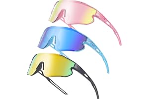 Wapreta 3PACK Kids Sunglasses Youth Baseball Sunglasses for 4-12 Boys Girls Cycling Softball Running UV400 Sports Goggles