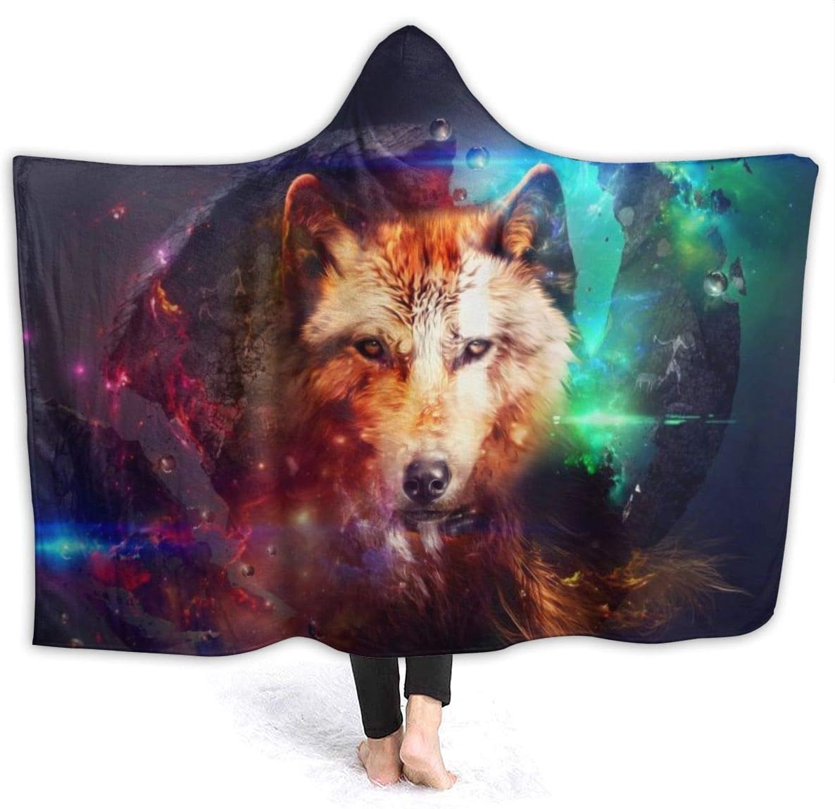 Kids Teens Wearable Blanket Hooded Blanket, Easy Care Flannel Fleece Blankets