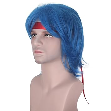 Amazon Com Miss U Hair Short Wavy Blue Color Hair Boy Men Game