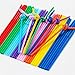 B&S FEEL 500 Pack Extra Long Disposable Bendable Plastic Drinking Straws, Assorted Color