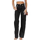 Cicy Bell Women's High Waisted Jeans Boyfriend Baggy Straight Leg Casual Denim Pants with Pockets