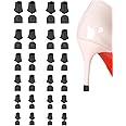 12 Pairs Heel Caps for High Heels, 6 Sizes High Heel Protectors, Black/Clear Heel Covers for High Heel Shoes, Perfect for Walking on Grass and Outdoor Weddings Events (Black)
