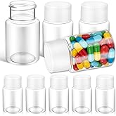 iplusmile 20Pcs Clear Pill Bottles, 30ml Empty Refillable Travel Container Medicine Bottles with Lids, Portable Pill Tablet D