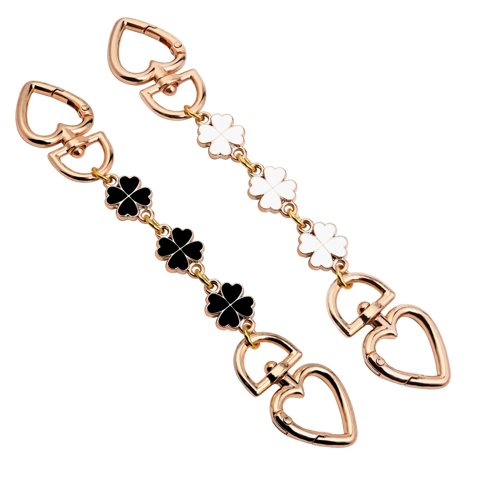 Photo 1 of **MISSING BLACK CHAIN**VeekyVicky Purse Strap Extender for Handbag Bag, Chain Strap Replacement Extension - Clover Good Luck Charm White