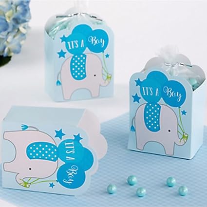 Amazon Com Baby Shower Elephant It S A Boy Favor Box Kit W Twist