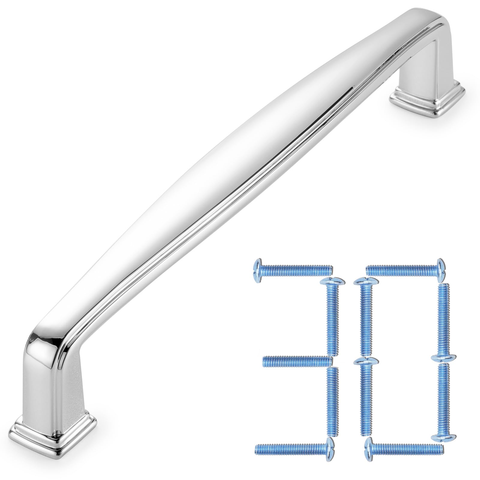 KOOFIZO 30 Pack 5 Inch Polished Chrome Kitchen Cabinet Pulls Polished Chrome Cabinet Handles Chrome Cabinet Hardware for Kitchen Cabinets 1817 Drawer Dresser Cupboard Bedroom Image