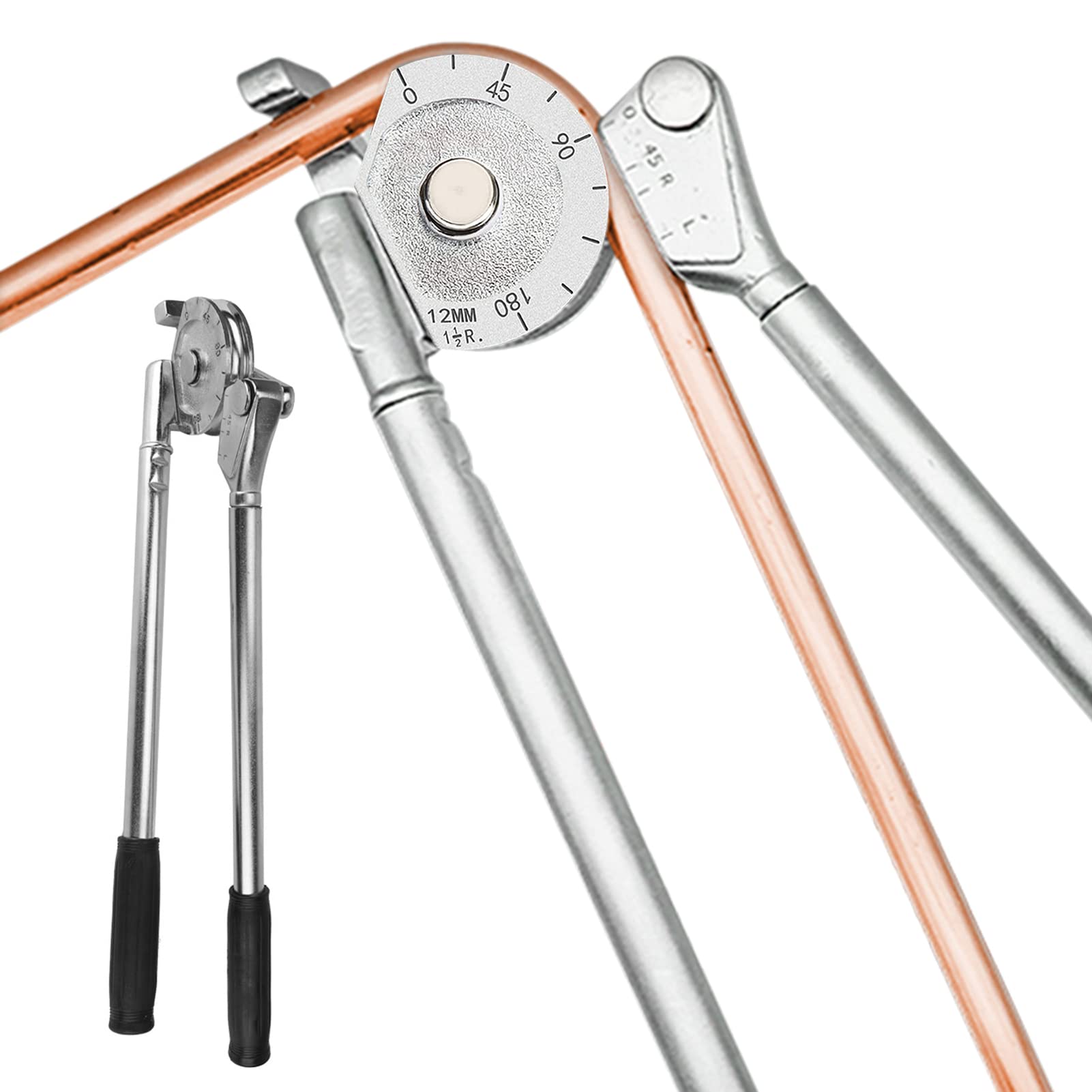 EVTSCAN Stainless Steel Manual Tube Bender, with 180 Degree Bending, for Bending Thin Wall Tubing, Copper Aluminum Tubes or Pipes, for Metalworking, Plumbing