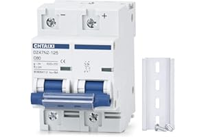 Chtaixi DC Miniature Circuit Breaker, 2 Pole 500V 80 Amp Isolator for Solar PV System, Thermal Magnetic Trip, DIN Rail Mount, High Current DC Disconnect Switch MCB 2P C80