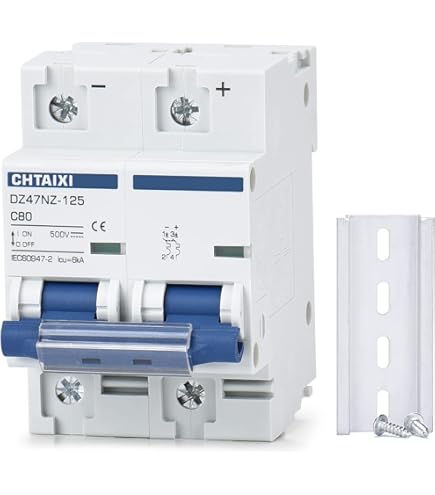 Chtaixi DC Miniature Circuit Breaker, 2 Pole 500V 125 Amp Isolator