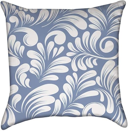 Amazon Com Periwinkle Blue And White Filigree Throw Pillow Home