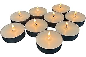 Stonebriar 40 Pack Unscented Mega Oversized Tea Light Candles with 9 Hour Extended Burn Time