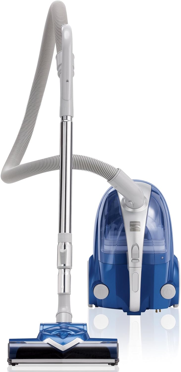 Kenmore 10701 Pet Friendly Lightweight Bagless Compact HEPA Canister Vacuum with Pet Turbine Brush, Variable Mode, Telescoping Wand, Retractable Cord, Ultra Plush Nozzle and 3 Cleaning Tools-Blue -
