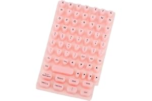 70pcs Cute Keyboard Stickers for Long Nails, Soft Silicone Raised Key Board Cover with Letters for Type Long Nail Art Reusabl