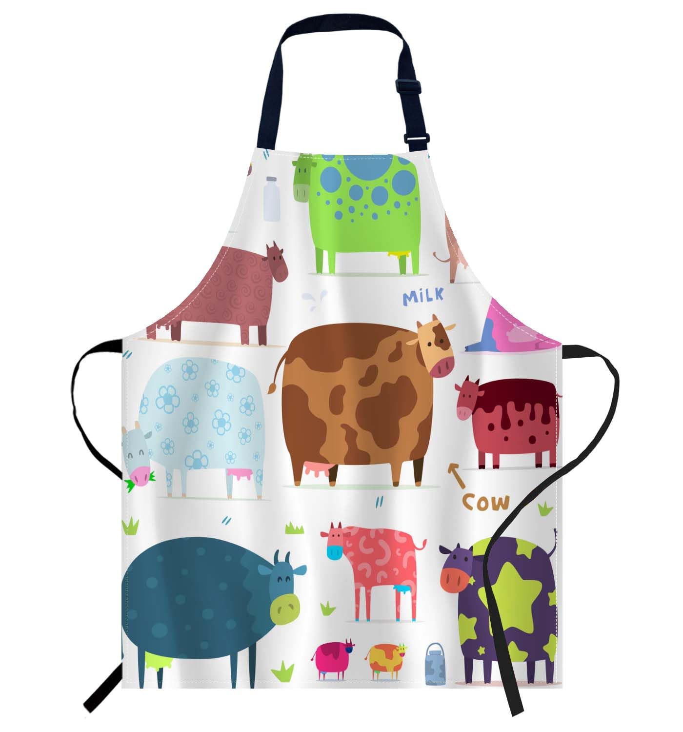 Smooffly Cows Apron,Adjustable Neck Bib Apron for Men Women,Suitable for Kitchen Cooking Waitress Chef Apron — image 1