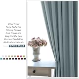 PONY DANCE Pencil Pleat Blackout Curtains Greyish Blue 2 Panels 46x54 view 8