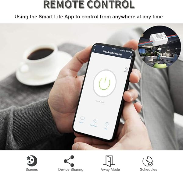 CNBINGO   Juego de 2 interruptores wifiwifi mdulo mini para la mayora de los dispositivos interruptor de luz inteligente funciona con AlexaGoogle Home conductor neutro se requiere