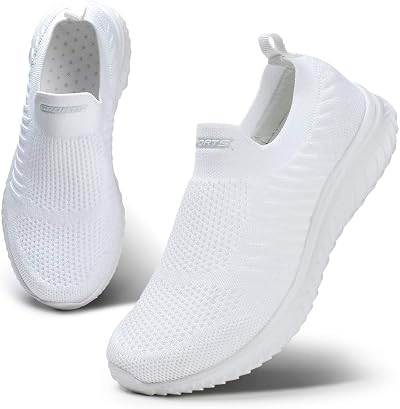 HKR Womens Nordic Walking Shoes Casual Trainers White UK5