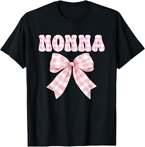 Nonna Birthday Girl Matching Coquette Pink Bow T-Shirt