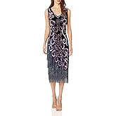 VIJIV Women's Vintage 1920s Style Peacock Sequin Roaring 20s Gatsby Party Flapper Dress